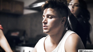 UNSPOILED TABOO Huge-titted Step-mom And Lesbo Wifey Sharing School Guy's Stiffy - Reagan Foxx