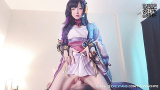 Raiden Shogun from Genshin Influence Face Sitting Dumping and Ask Him to Guzzle...