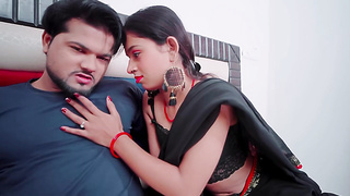 Haseena In Black Saree Romping Rock hard Vy Insane Customer