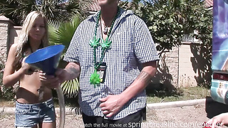 Bare-breasted Beer Bonging