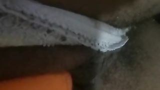 Lil' Ebony Teenie Frolicking with her Cootchie while no ones Home.