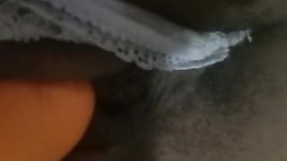 Lil' Ebony Teenie Frolicking with her Cootchie while no ones Home.