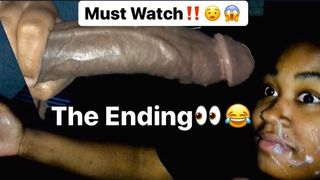 Teenage gets Monstrous Facial Cumshot from BIG BLACK COCK as her Mommy Ambles in