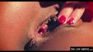 Bony Japanese Doll Broke Away from Straps and Strokes Rigid