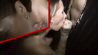 Gloryhole Mother Fellates Jizz out of many Stiffys