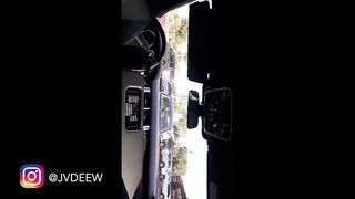 FANTASTIC BUXOM DARK-HAIRED DISROBES & SHOOTS A LOAD IN VAN PUBLIC GETTING OFF