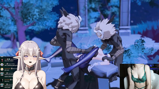 Responding to cursed Genshin Influence Anime porn - Yelan & Hilichurls having joy