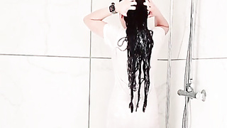 Showering Dressed in white Witness thru sundress by msspinay from OnlyFans - Coomer