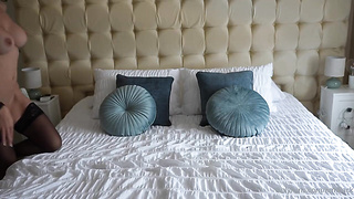 Emily Black Unclothes Her Clothes And Finishes off On Her Sofa