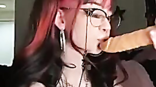 See Punk inhaling faux-cock (hexmami)