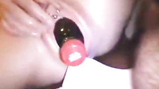 My fat cooter crammed with a huge bottle