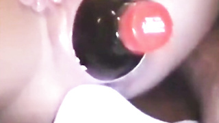 My fat cooter crammed with a huge bottle