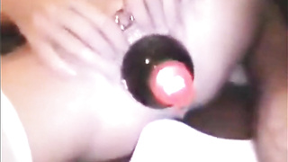 My fat cooter crammed with a huge bottle