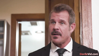 Ebony bride welcomed by stepfather in laws white immense trunk