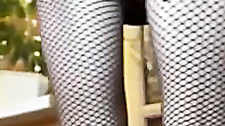 Ayanami Rei Black crotchless fishnets