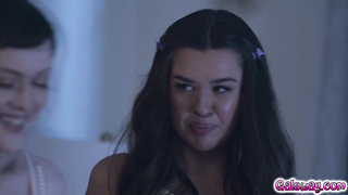 Madelynn and Jade rented a girl/girl erotic porno