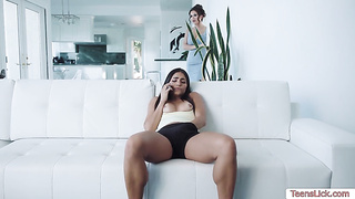 I caught my super-bitch nanny petting her self