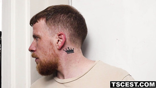 Stevie Trixx glides down his fuckhole down Joshs trunk