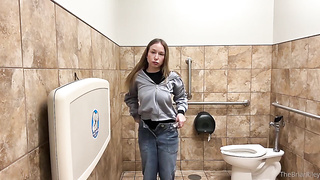 Briar Riley Uses A Fake penis In A Public Toilet