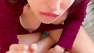Penetrating a nubile teens dt and coochie and showering her massive melons ...