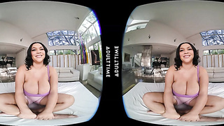 UP CLOSE VR - All Naturally Stellar Ashlyn Peaks Taunts You With Her GINORMOUS Bosom - POINT OF VIEW