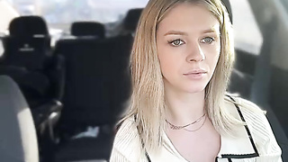 Blond Honey Driving Around Like a Superslut in Van
