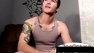 Heterosexual Aiden ejaculates on black dudeâs gullet forcefully