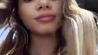 Stunning Blondie School Woman Taunts on Web cam Live Display