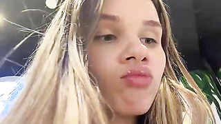 Stunning Blondie School Woman Taunts on Web cam Live Display