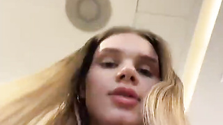 Stunning Blondie School Woman Taunts on Web cam Live Display
