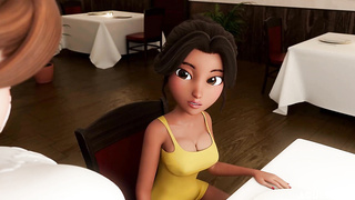 Tranny Cutie Plumbs Rock hard in Restaurant