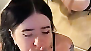 lydiaghost deep throat and spunk in her gullet
