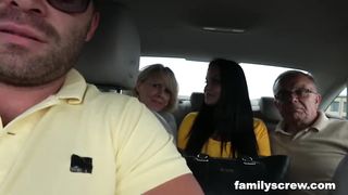 Dads Pick up Mommy and Daughter-In-Law