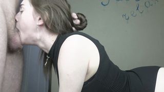 Stellar College Girl makes a Deep Oral. Boy Romps and Pops in the Facehole.