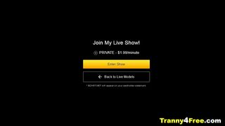 Ts Girl jerking her cock and playing with her tits