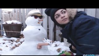 Canadian Teenie Screws Snowman