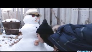 Canadian Teenie Screws Snowman
