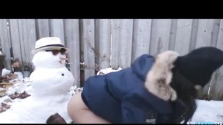 Canadian Teenie Screws Snowman