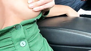 Brown-haired in Green Sundress Taunts and Milks Trouser snake in Camper
