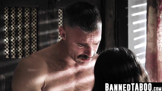 Jane Wilde entices bf's father Charles Dera in taboo nail