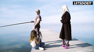 Nasty Bootylicious Latina Surprises Fisherman & Gf with Beach Hookup - LATINA COUGAR