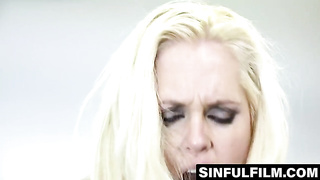 Giant funbag ash-blonde Alena bangs her coworker firm during work