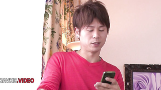 Lovely Asian lady invitingly gives head then likes spirited fucky-fucky have fun