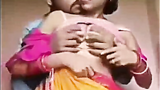 Indian Vlg Bhabhi Flashes Funbags and Honeypot on VC