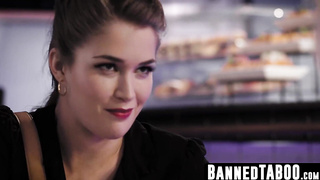 Evelyn Claire plumbs customer's wifey Candice Dare in steamy meeting