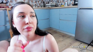 Fabulous Dark haired Deepthroating Hard-on In The Kitchen – POINT OF VIEW