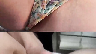 Raw cooch stunner paws herself to ejaculation on talk