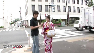 Nozomi Hazukis Tempting Kimono Rendezvous Concludes With Explosive Japanese Suck Job and Internal cumshot