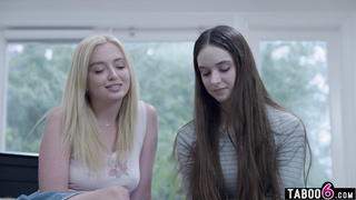 Homeless teenage with bestie and her step-father