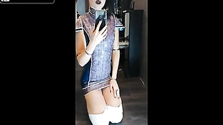 Sophie elodie spandex dressed punk - white knee high footwear